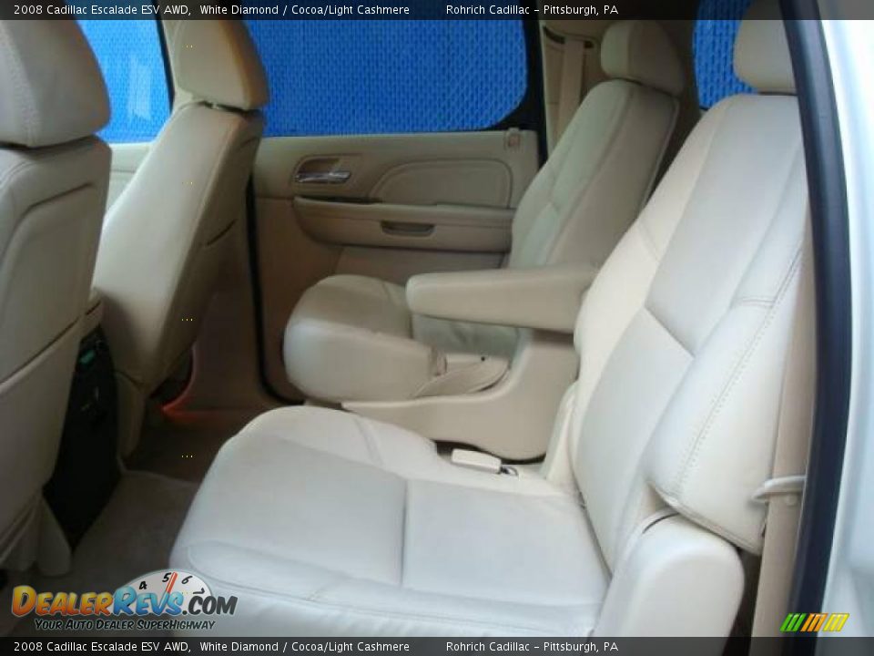 2008 Cadillac Escalade ESV AWD White Diamond / Cocoa/Light Cashmere Photo #11