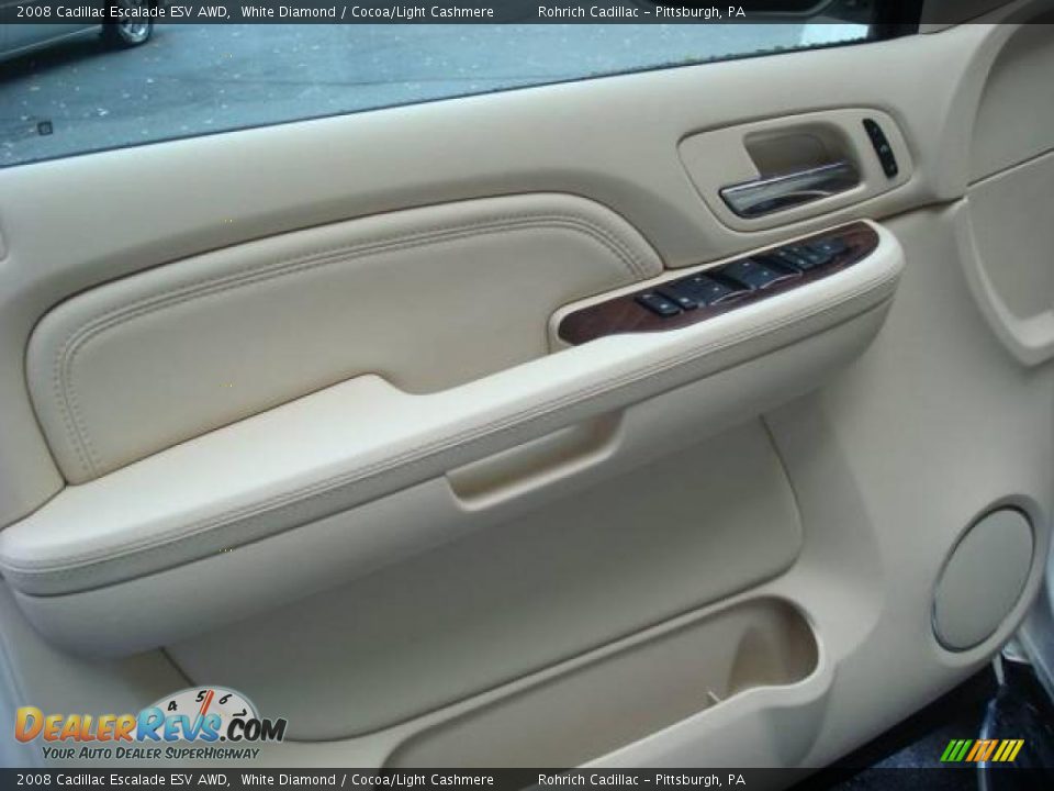 2008 Cadillac Escalade ESV AWD White Diamond / Cocoa/Light Cashmere Photo #15