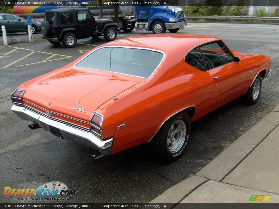 1969 Chevrolet Chevelle SS Coupe Orange / Black Photo #7