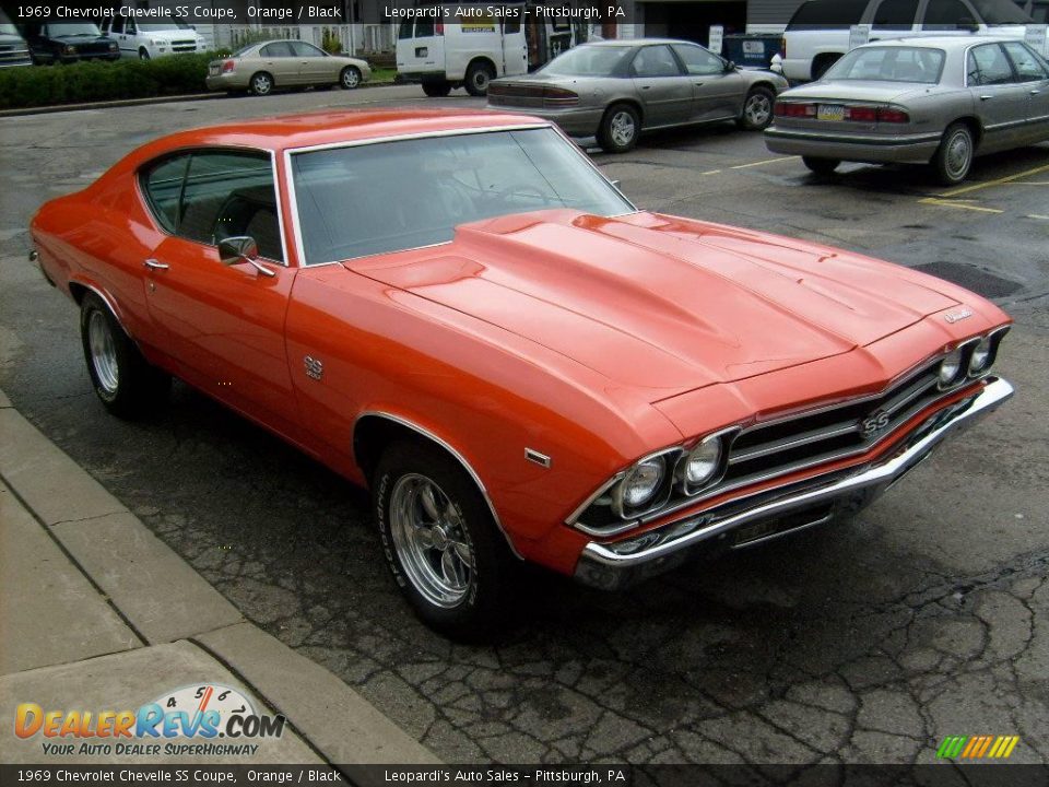 1969 Chevrolet Chevelle SS Coupe Orange / Black Photo #8