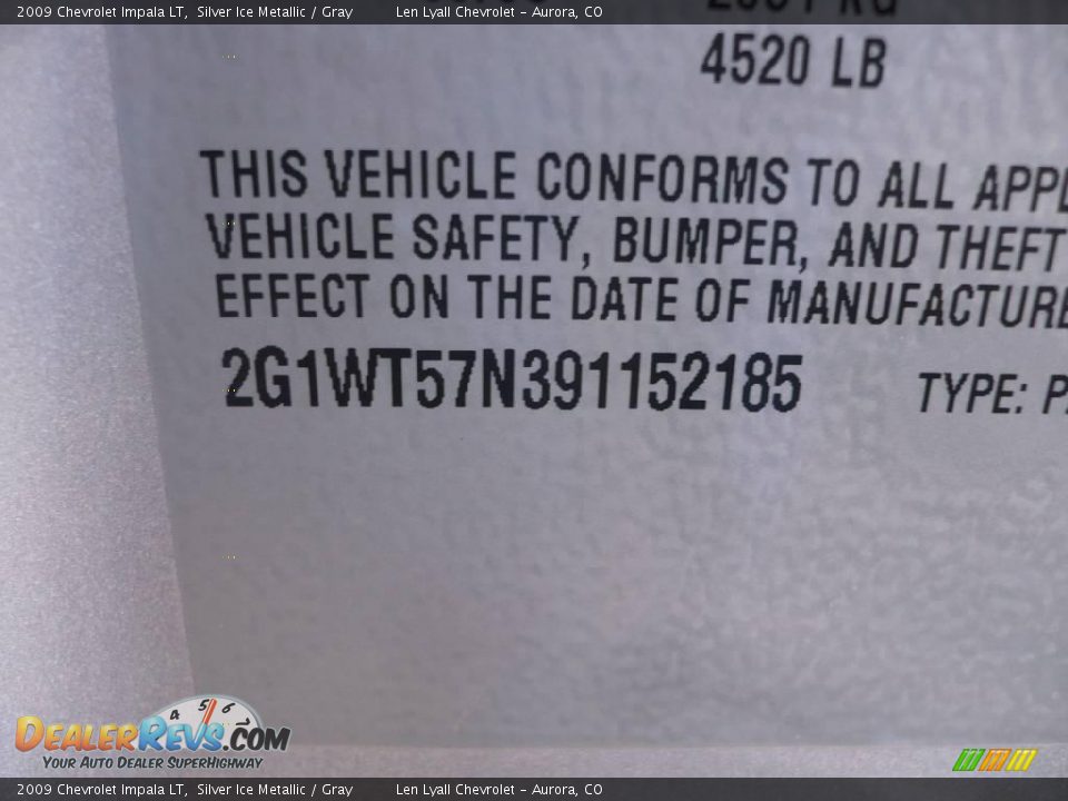 2009 Chevrolet Impala LT Silver Ice Metallic / Gray Photo #28