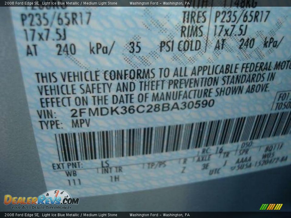 2008 Ford Edge SE Light Ice Blue Metallic / Medium Light Stone Photo #19