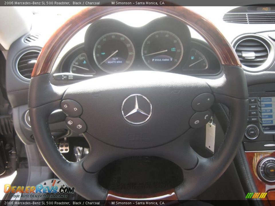 2006 Mercedes-Benz SL 500 Roadster Black / Charcoal Photo #17