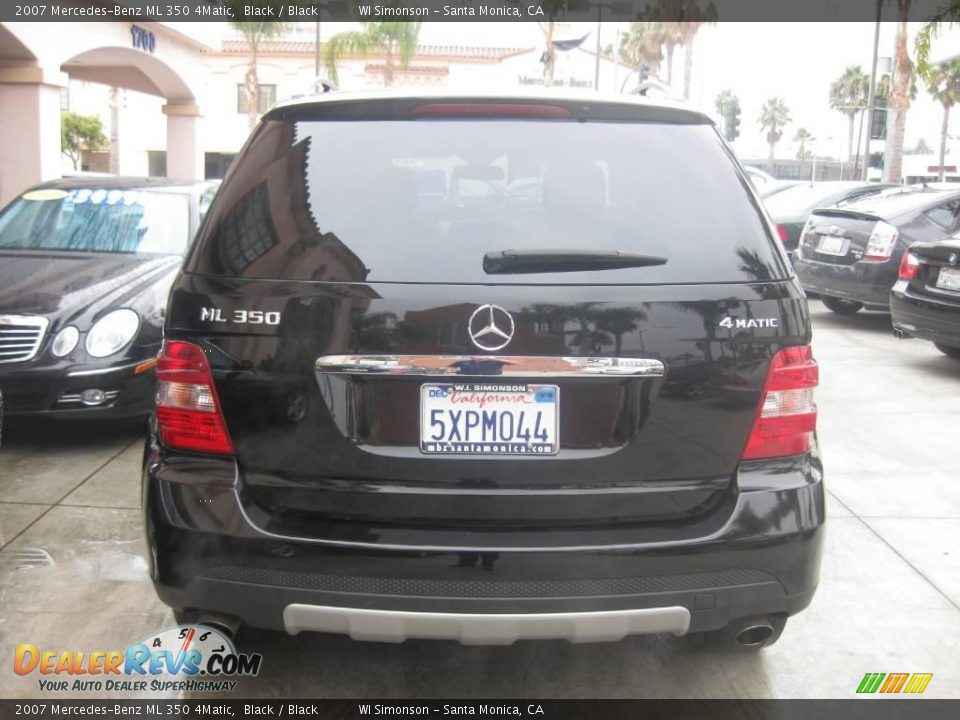 2007 Mercedes-Benz ML 350 4Matic Black / Black Photo #4