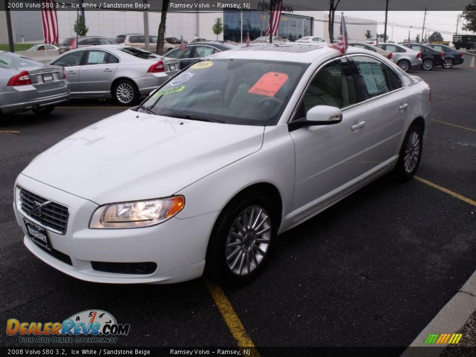 2008 Volvo S80 3.2 Ice White / Sandstone Beige Photo #2