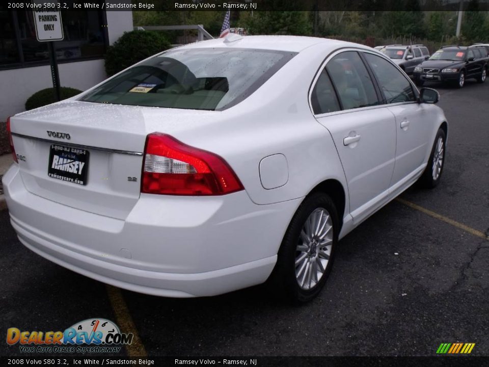 2008 Volvo S80 3.2 Ice White / Sandstone Beige Photo #6