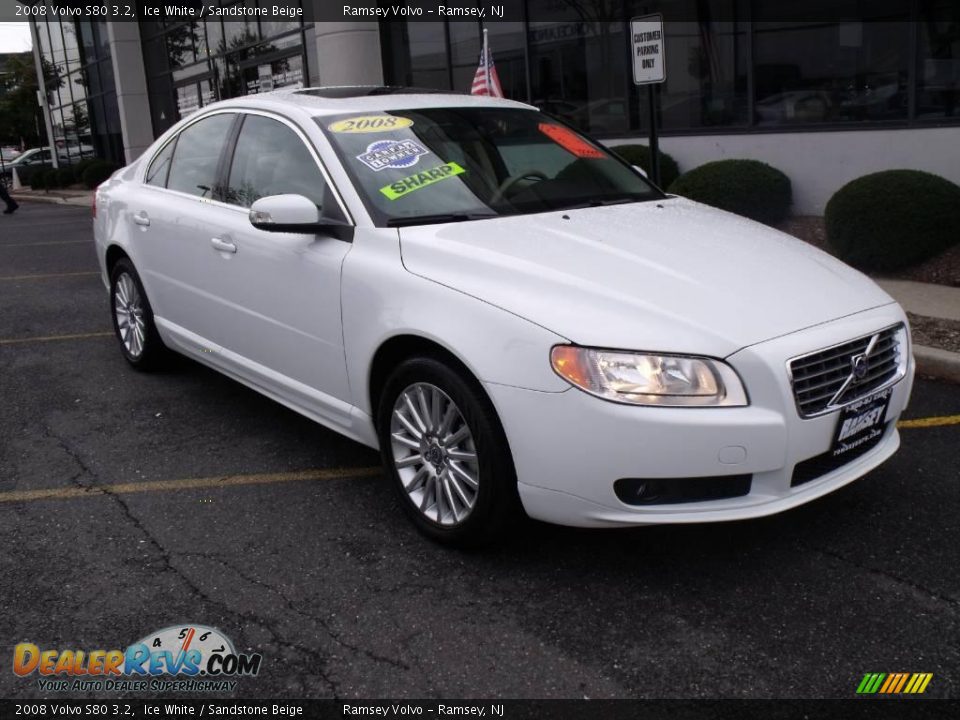 2008 Volvo S80 3.2 Ice White / Sandstone Beige Photo #9