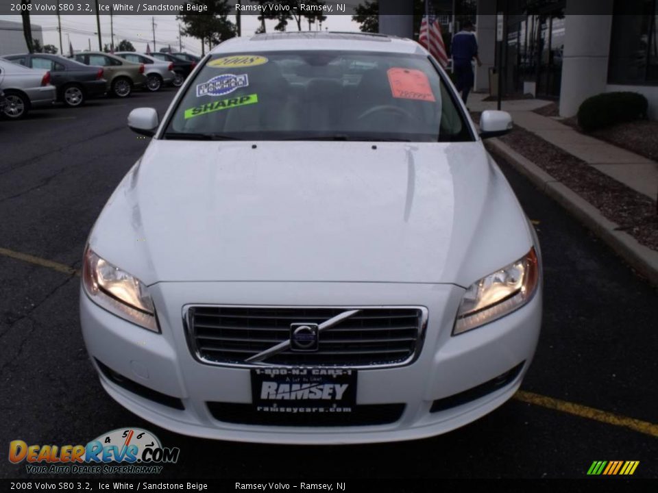 2008 Volvo S80 3.2 Ice White / Sandstone Beige Photo #10