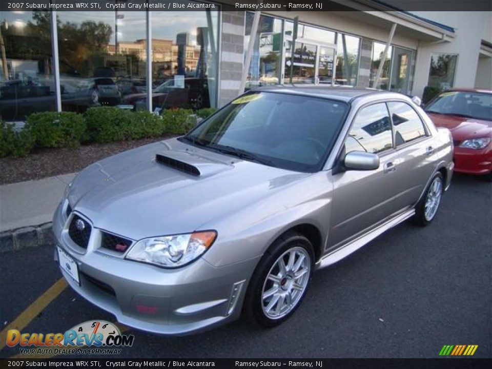 2007 Subaru Impreza WRX STi Crystal Gray Metallic / Blue Alcantara Photo #2