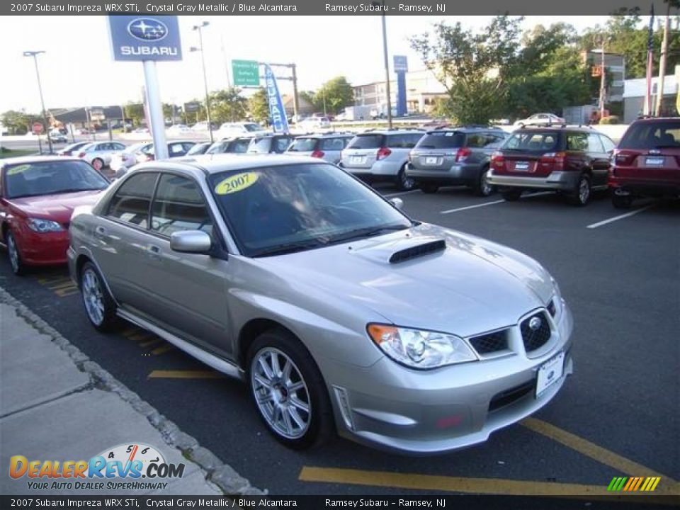 2007 Subaru Impreza WRX STi Crystal Gray Metallic / Blue Alcantara Photo #6