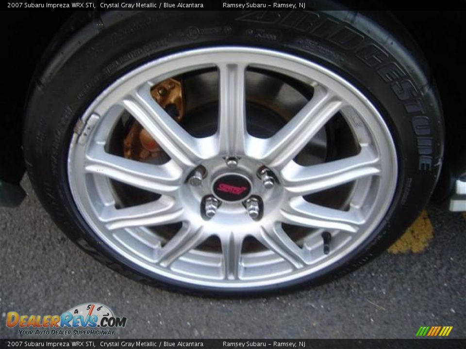 2007 Subaru Impreza WRX STi Crystal Gray Metallic / Blue Alcantara Photo #16