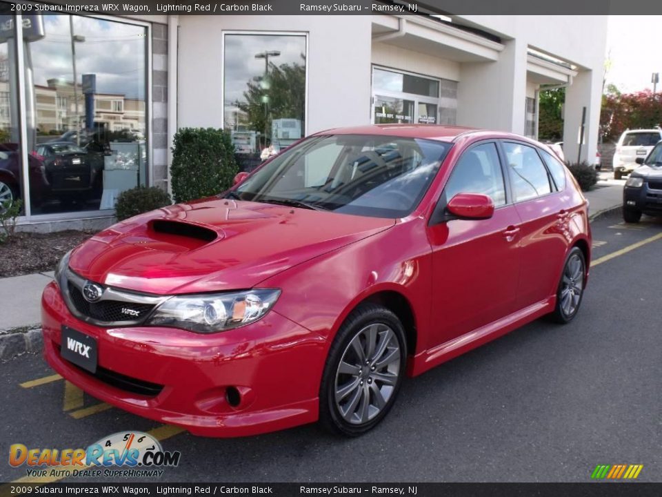 2009 Subaru Impreza WRX Wagon Lightning Red / Carbon Black Photo #1