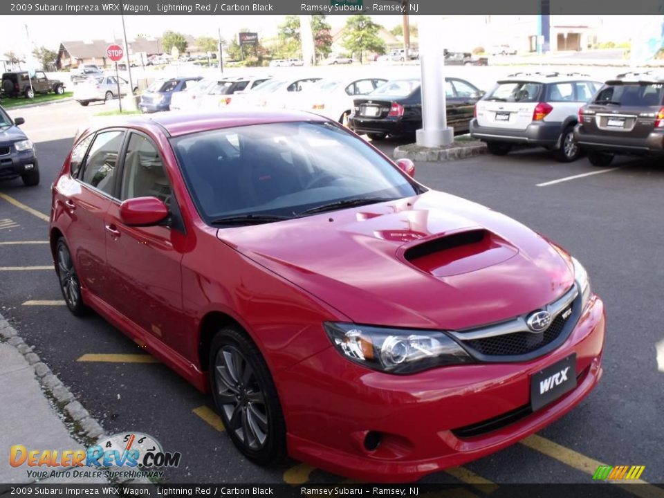 2009 Subaru Impreza WRX Wagon Lightning Red / Carbon Black Photo #6
