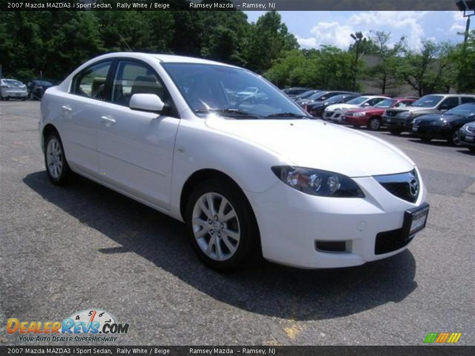 2007 Mazda MAZDA3 i Sport Sedan Rally White / Beige Photo #3