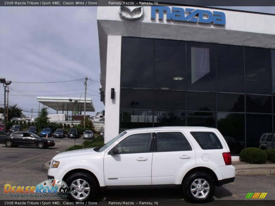 2008 Mazda Tribute i Sport 4WD Classic White / Stone Photo #6