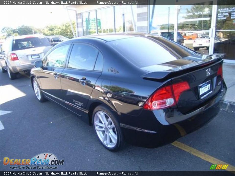 2007 Honda Civic Si Sedan Nighthawk Black Pearl / Black Photo #3
