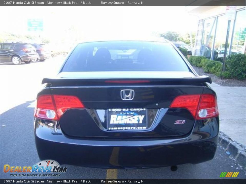 2007 Honda Civic Si Sedan Nighthawk Black Pearl / Black Photo #4