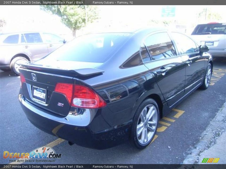 2007 Honda Civic Si Sedan Nighthawk Black Pearl / Black Photo #5