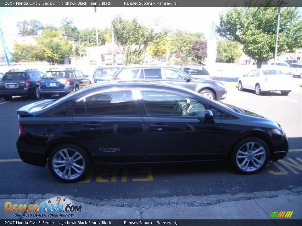 2007 Honda Civic Si Sedan Nighthawk Black Pearl / Black Photo #6
