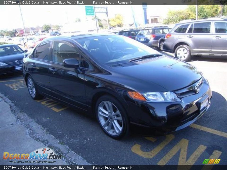 2007 Honda Civic Si Sedan Nighthawk Black Pearl / Black Photo #7