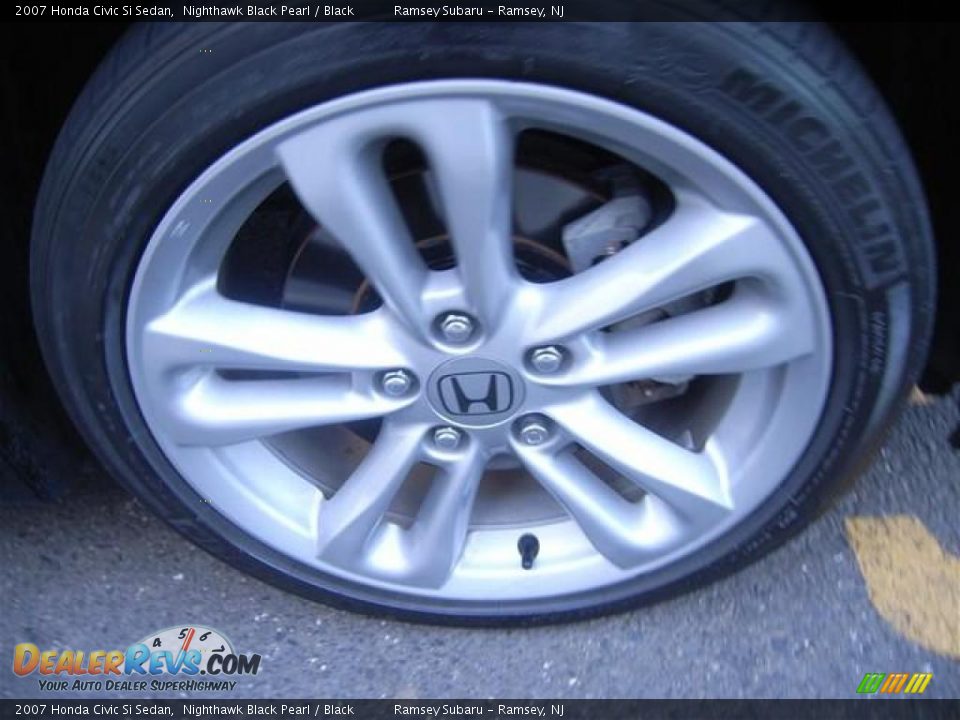 2007 Honda Civic Si Sedan Nighthawk Black Pearl / Black Photo #17