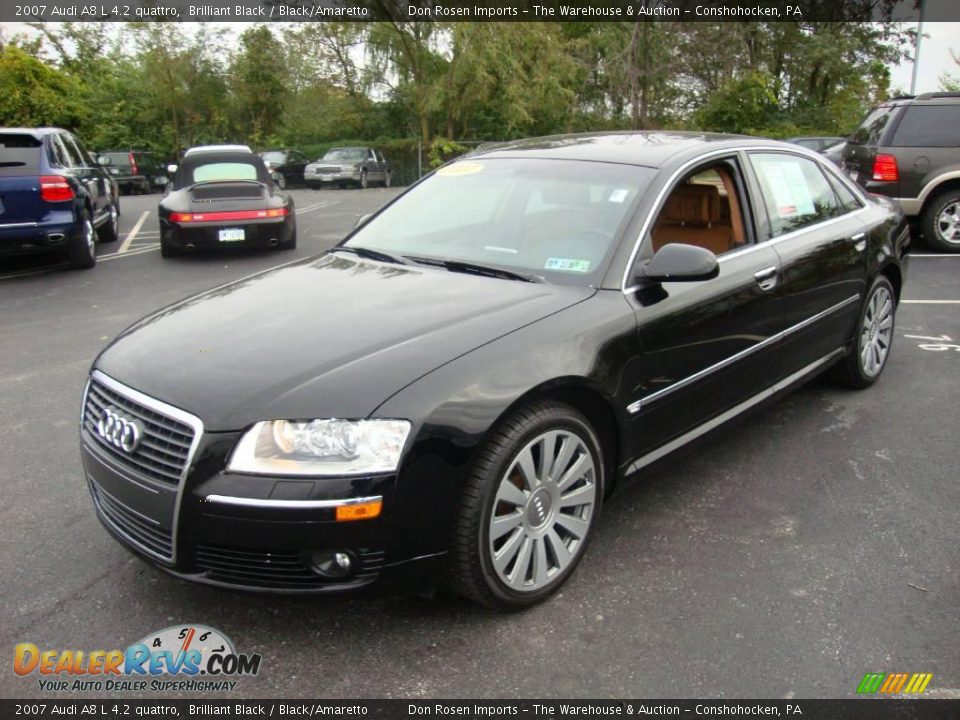 2007 Audi A8 L 4.2 quattro Brilliant Black / Black/Amaretto Photo #1