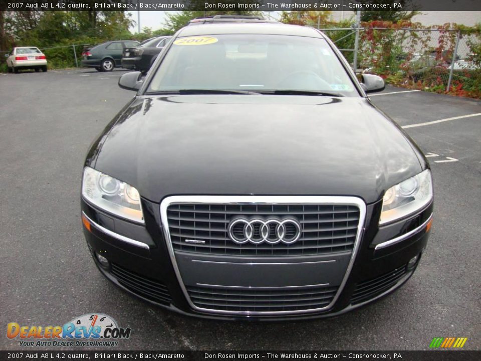 2007 Audi A8 L 4.2 quattro Brilliant Black / Black/Amaretto Photo #3