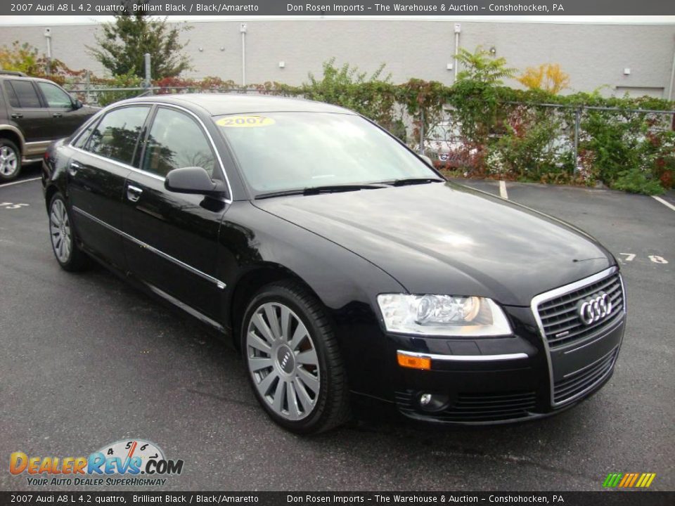 2007 Audi A8 L 4.2 quattro Brilliant Black / Black/Amaretto Photo #4