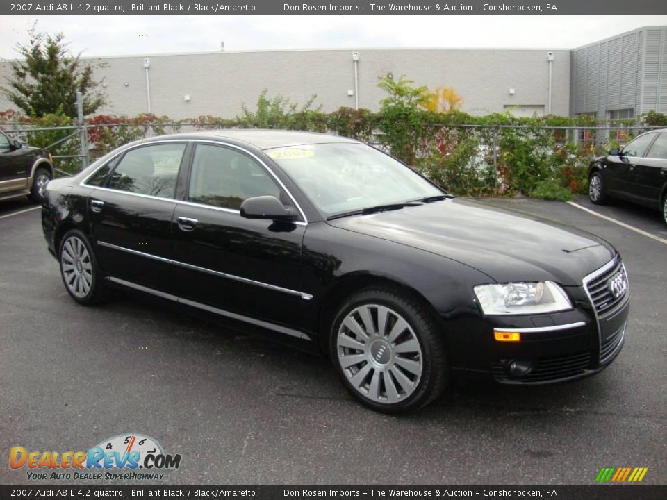 2007 Audi A8 L 4.2 quattro Brilliant Black / Black/Amaretto Photo #5