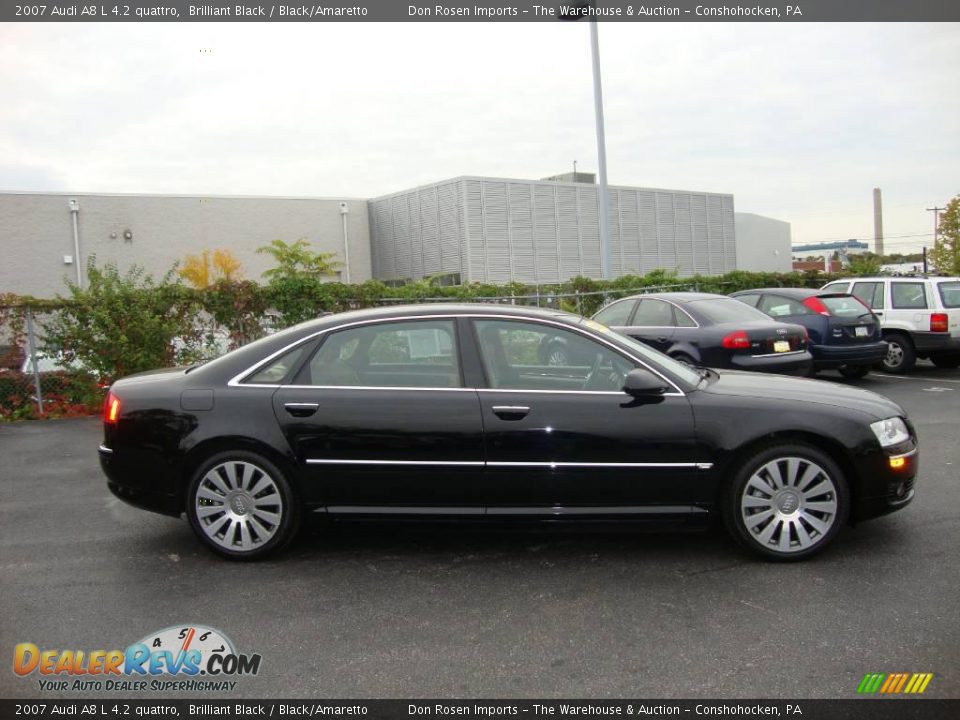 2007 Audi A8 L 4.2 quattro Brilliant Black / Black/Amaretto Photo #6