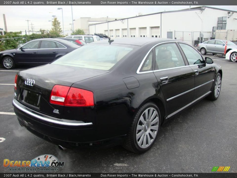 2007 Audi A8 L 4.2 quattro Brilliant Black / Black/Amaretto Photo #7
