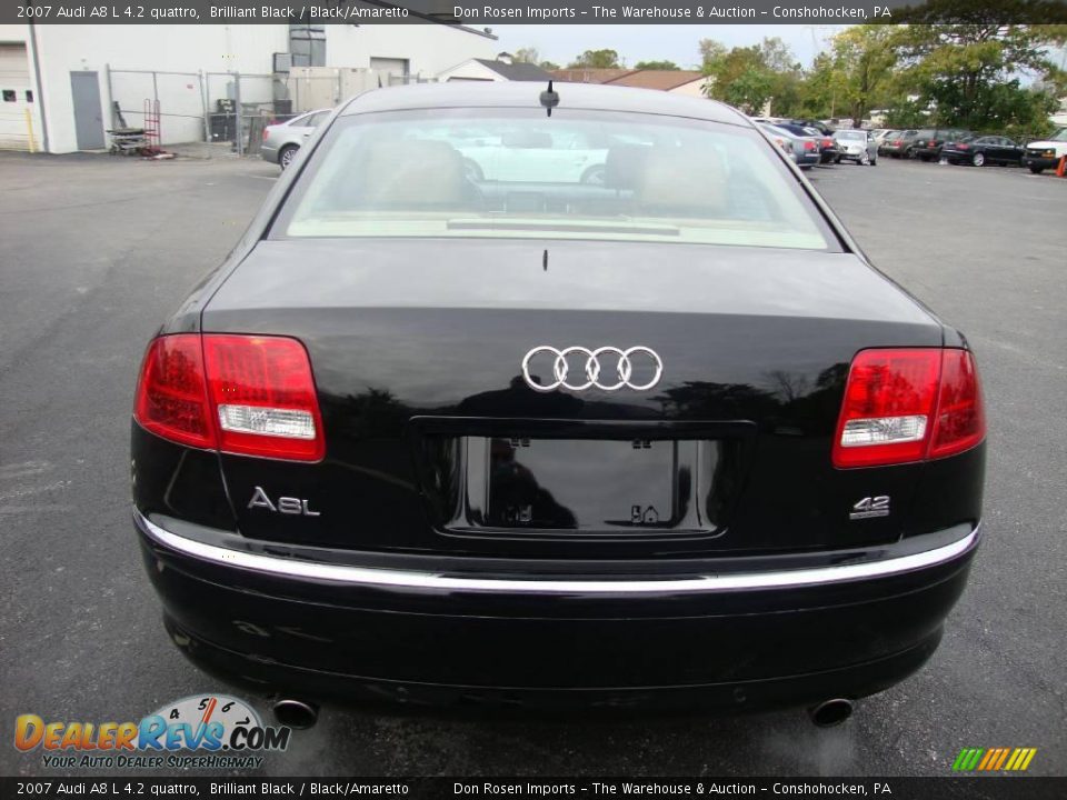 2007 Audi A8 L 4.2 quattro Brilliant Black / Black/Amaretto Photo #8