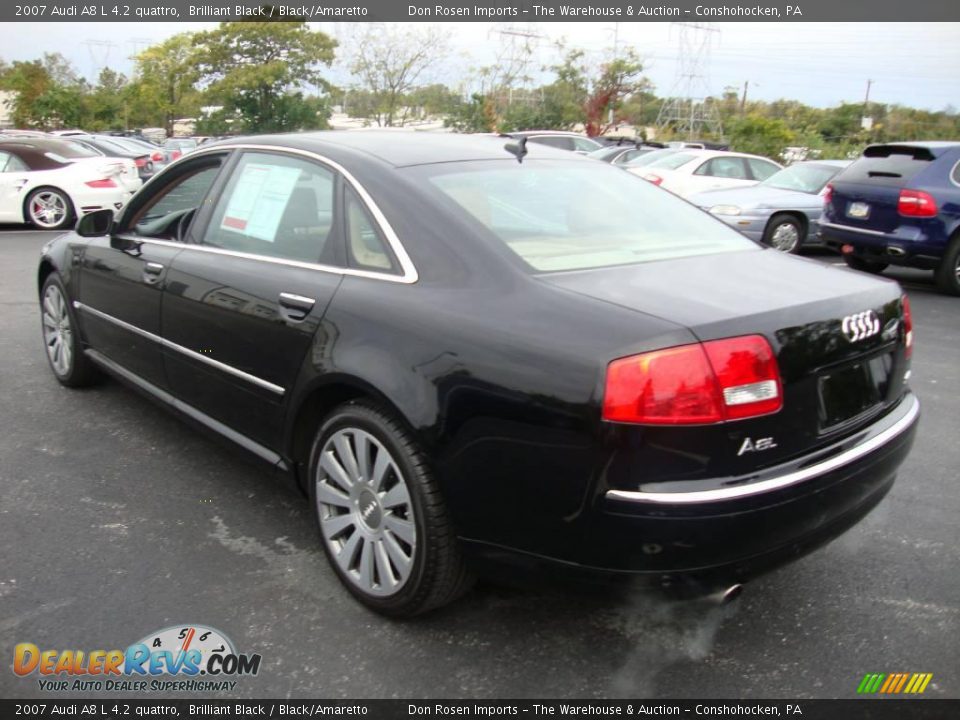 2007 Audi A8 L 4.2 quattro Brilliant Black / Black/Amaretto Photo #9