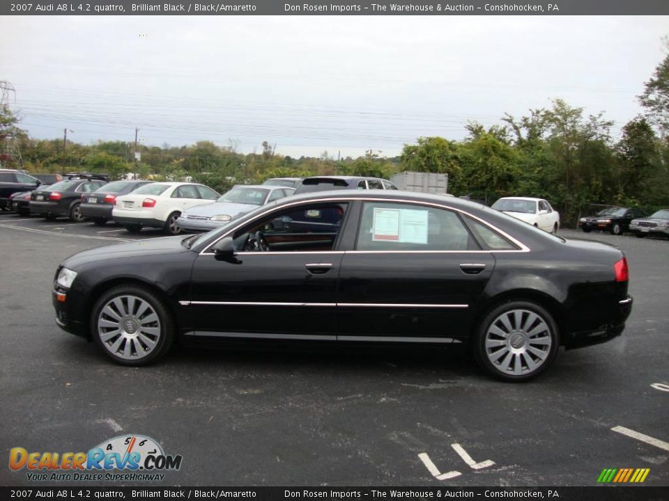 2007 Audi A8 L 4.2 quattro Brilliant Black / Black/Amaretto Photo #10