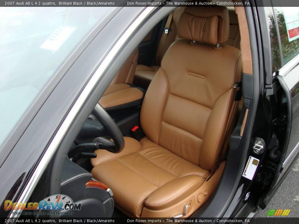 2007 Audi A8 L 4.2 quattro Brilliant Black / Black/Amaretto Photo #16