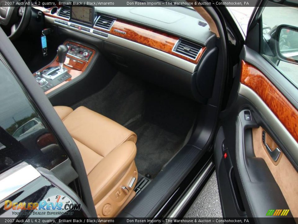 2007 Audi A8 L 4.2 quattro Brilliant Black / Black/Amaretto Photo #18