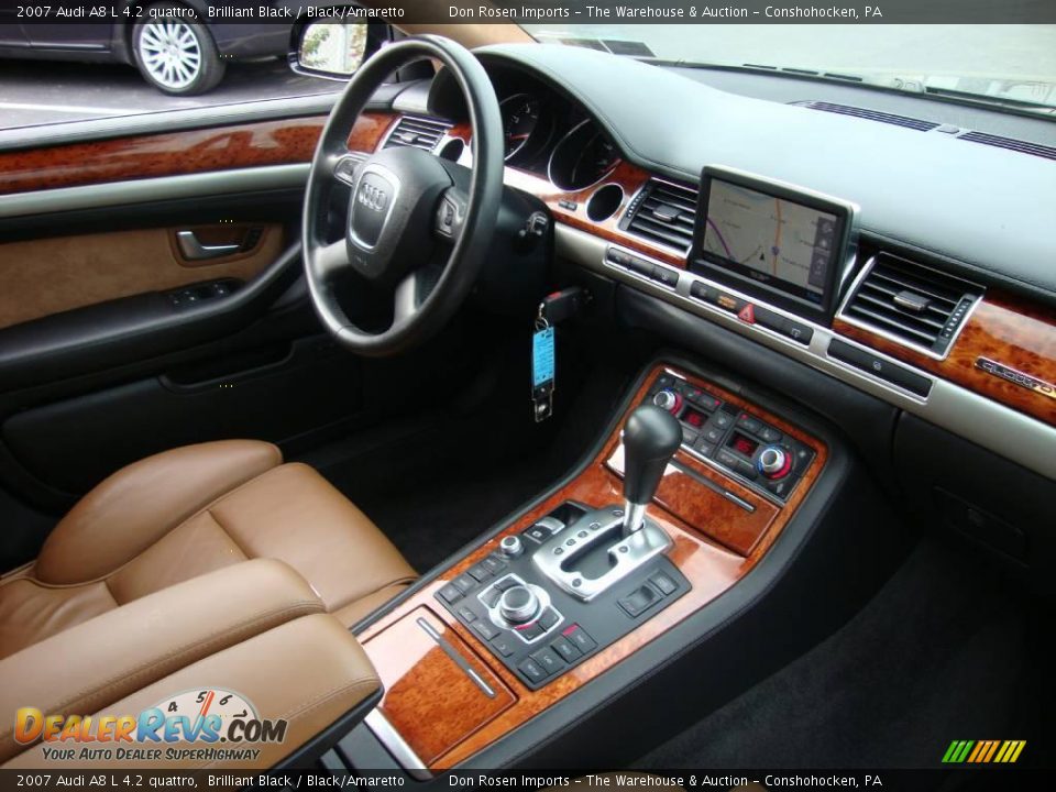 2007 Audi A8 L 4.2 quattro Brilliant Black / Black/Amaretto Photo #19