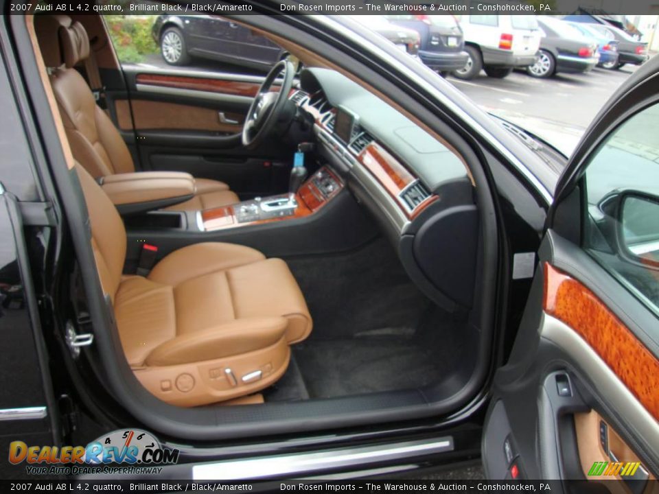 2007 Audi A8 L 4.2 quattro Brilliant Black / Black/Amaretto Photo #20