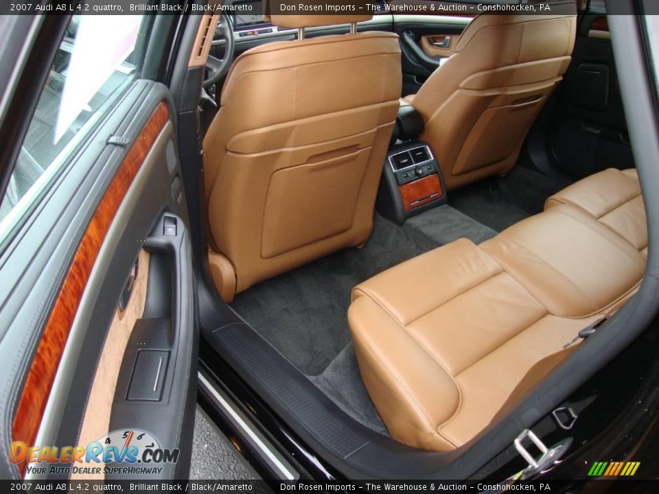 2007 Audi A8 L 4.2 quattro Brilliant Black / Black/Amaretto Photo #22