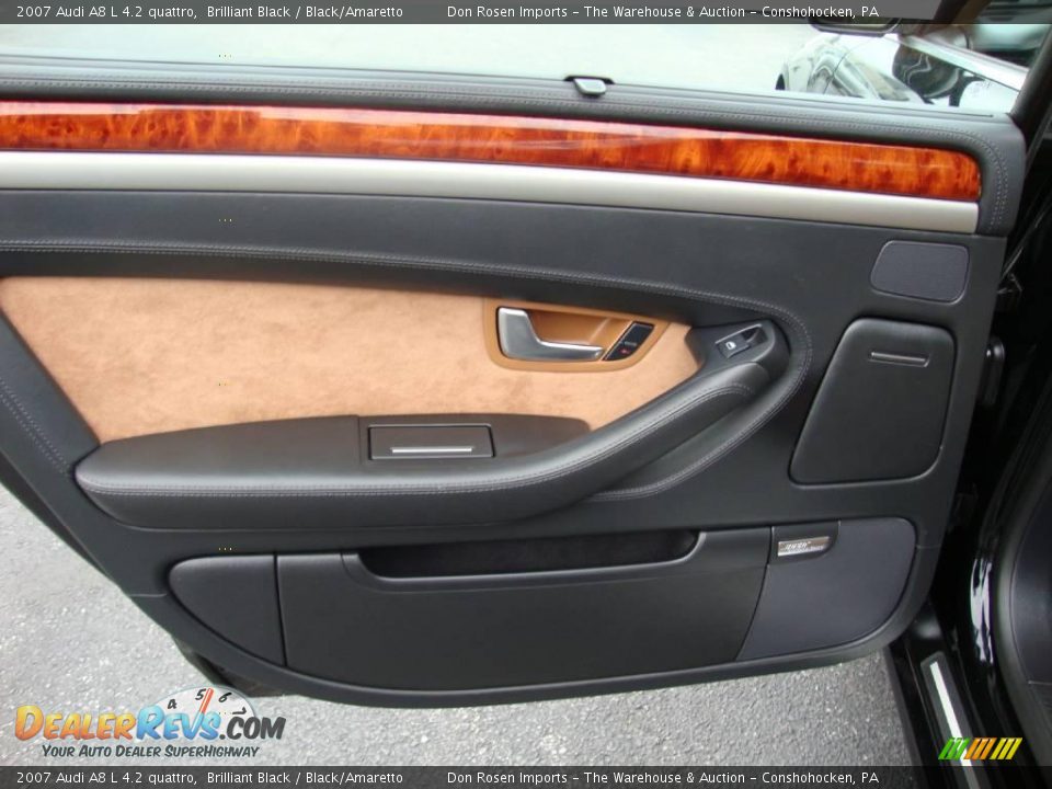 2007 Audi A8 L 4.2 quattro Brilliant Black / Black/Amaretto Photo #23