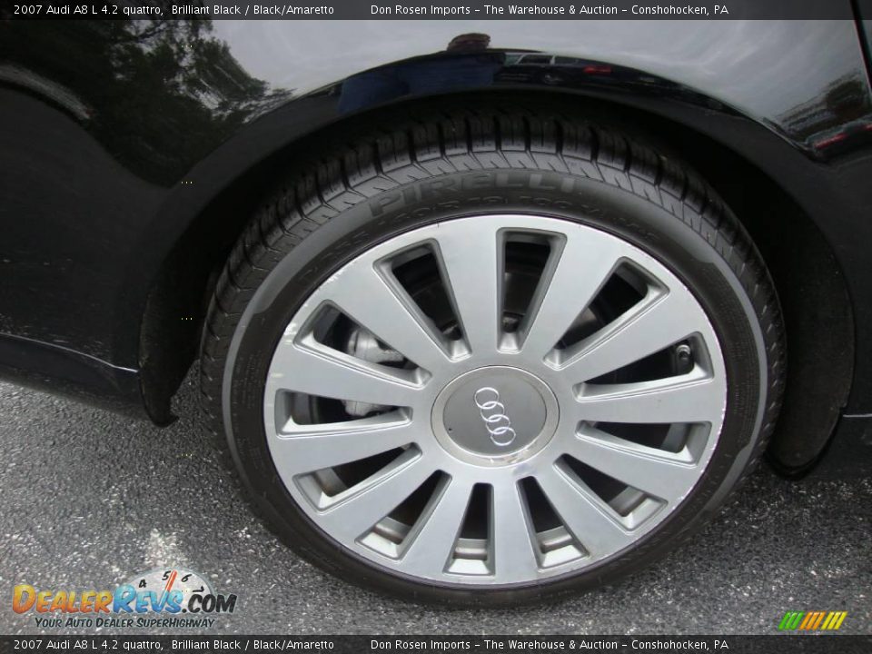 2007 Audi A8 L 4.2 quattro Brilliant Black / Black/Amaretto Photo #25