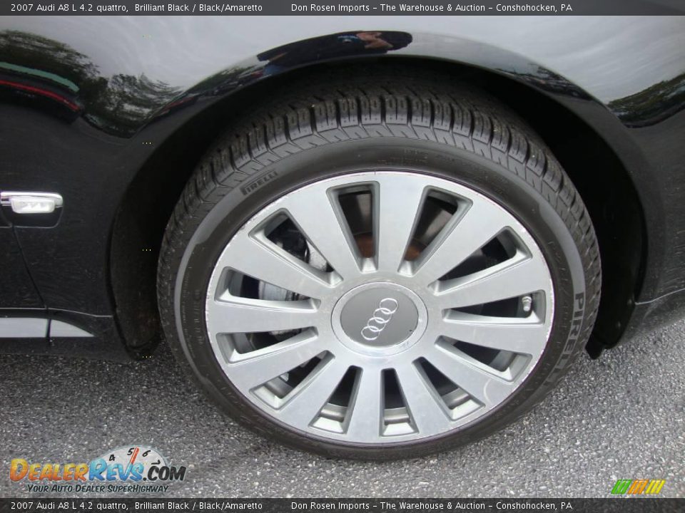 2007 Audi A8 L 4.2 quattro Brilliant Black / Black/Amaretto Photo #26