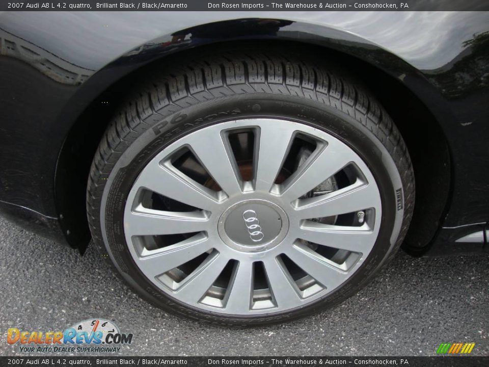 2007 Audi A8 L 4.2 quattro Brilliant Black / Black/Amaretto Photo #27
