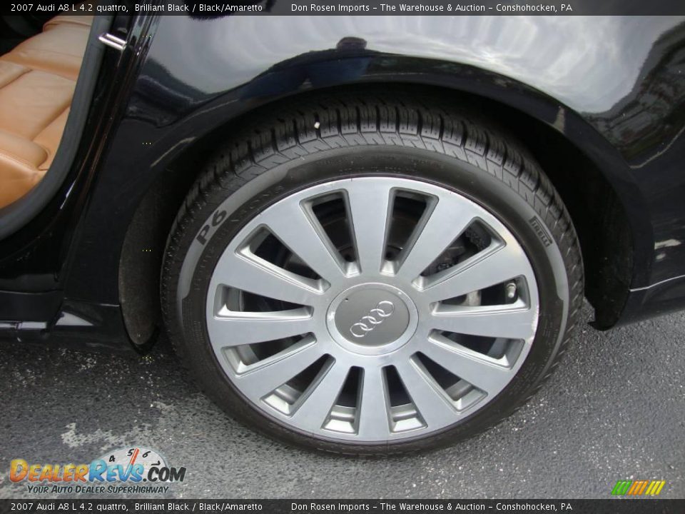 2007 Audi A8 L 4.2 quattro Brilliant Black / Black/Amaretto Photo #28