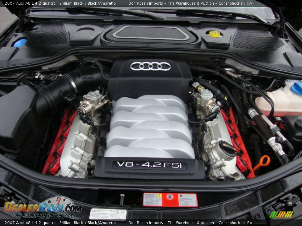 2007 Audi A8 L 4.2 quattro Brilliant Black / Black/Amaretto Photo #30