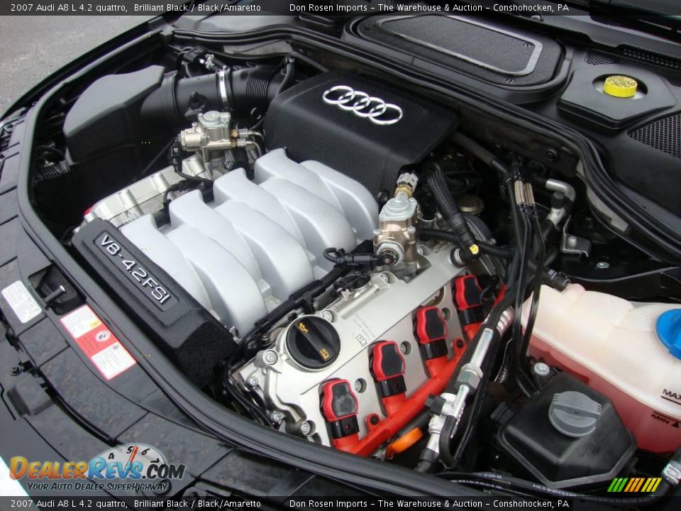 2007 Audi A8 L 4.2 quattro Brilliant Black / Black/Amaretto Photo #31