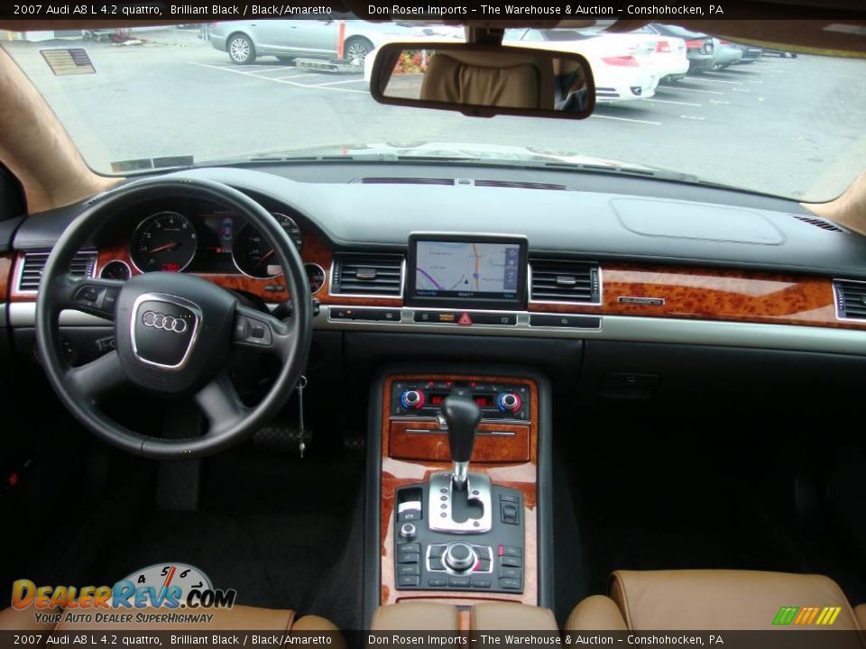 2007 Audi A8 L 4.2 quattro Brilliant Black / Black/Amaretto Photo #34