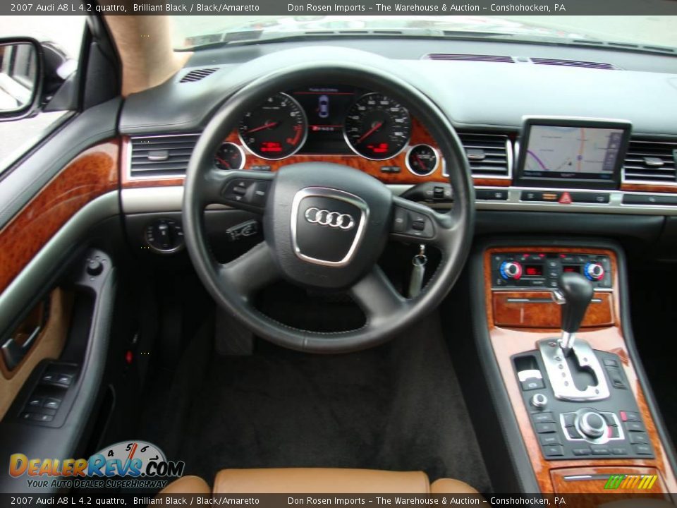 2007 Audi A8 L 4.2 quattro Brilliant Black / Black/Amaretto Photo #35