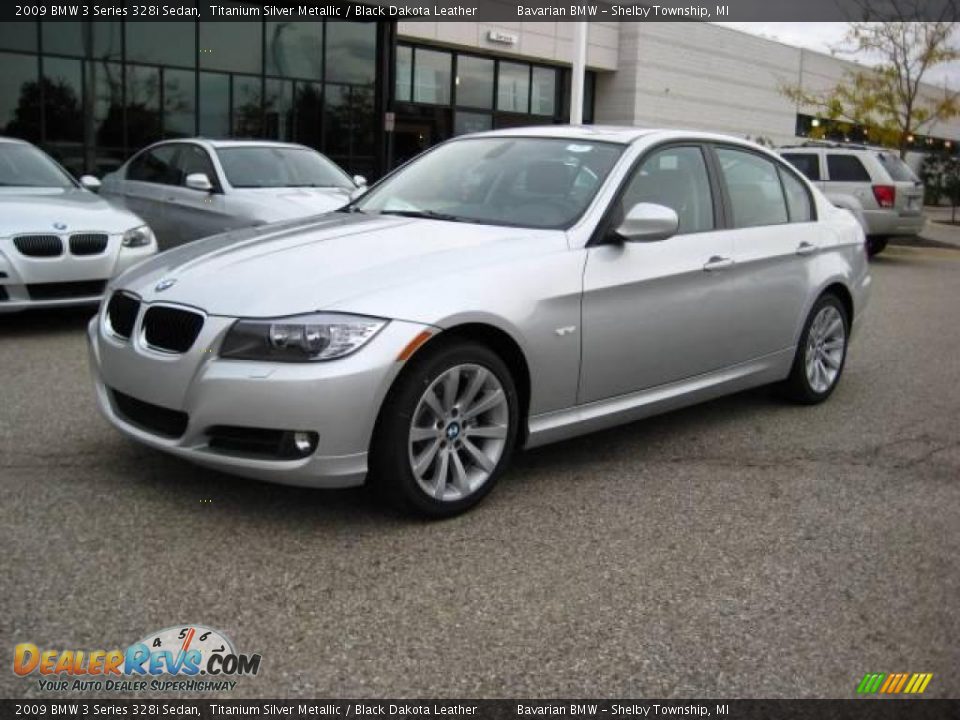 2009 BMW 3 Series 328i Sedan Titanium Silver Metallic / Black Dakota Leather Photo #1