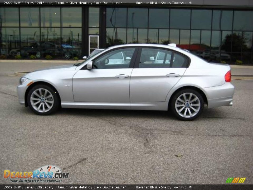 2009 BMW 3 Series 328i Sedan Titanium Silver Metallic / Black Dakota Leather Photo #2